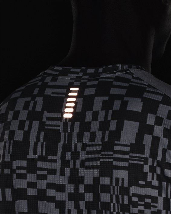 Men's UA Speed Stride Printed Short Sleeve, Gray, pdpMainDesktop image number 5